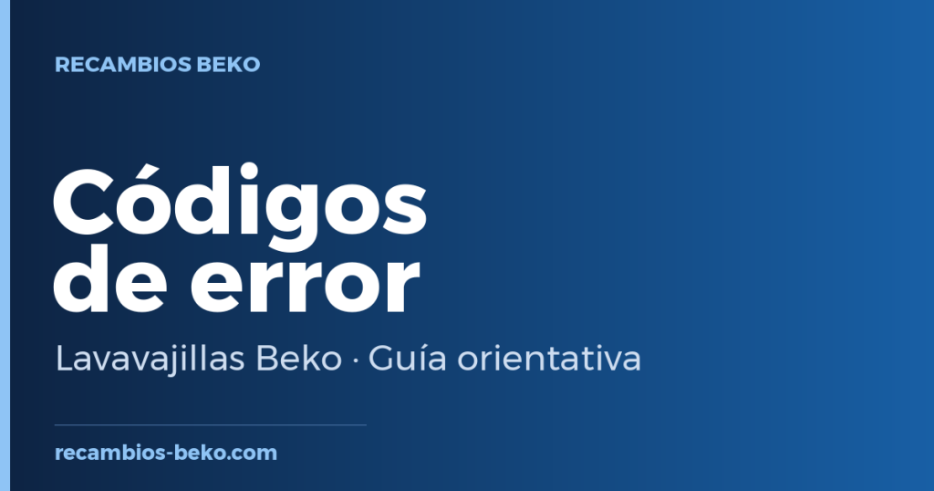 Codigos de error de lavavajillas Beko