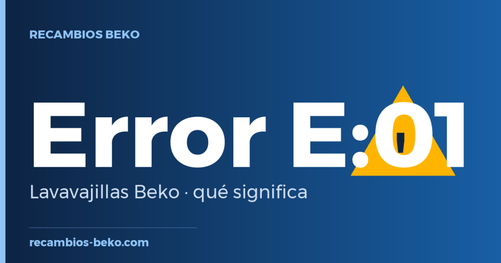 Error E:01 en lavavajillas Beko: qué significa y solución