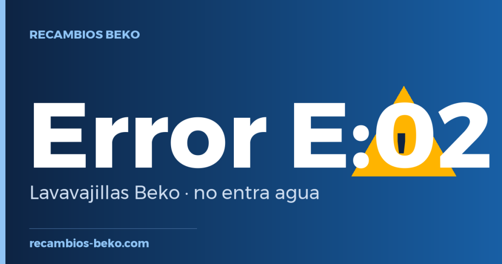 Error E:02 en lavavajillas Beko: no entra agua