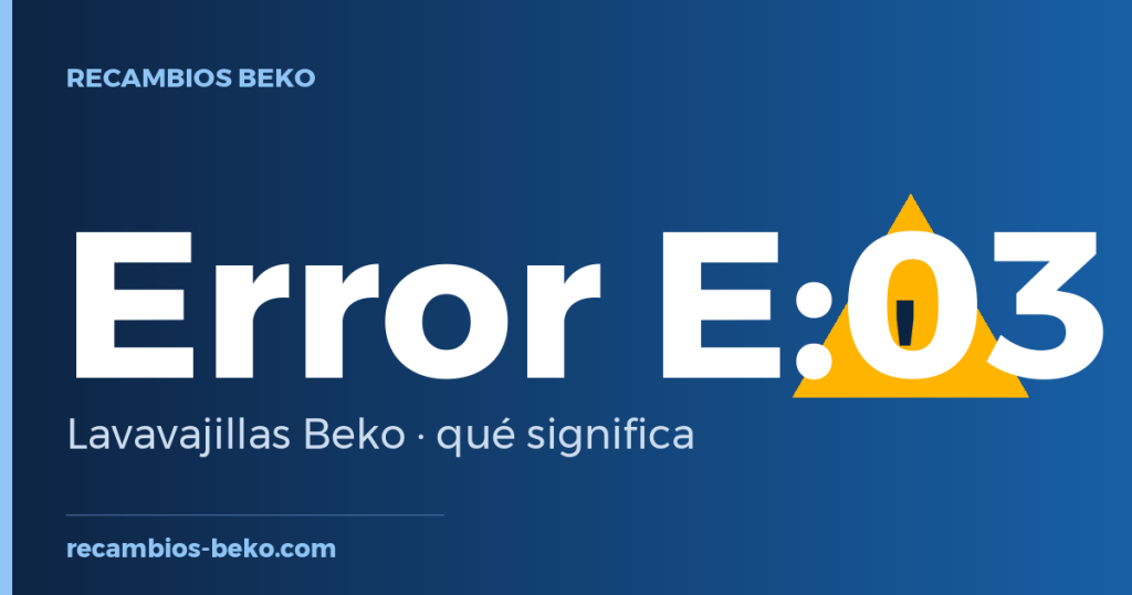Error E:03 en lavavajillas Beko: qué significa y solución