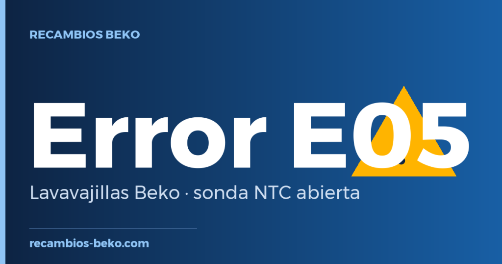Error E05 en lavavajillas Beko: qué significa y solución