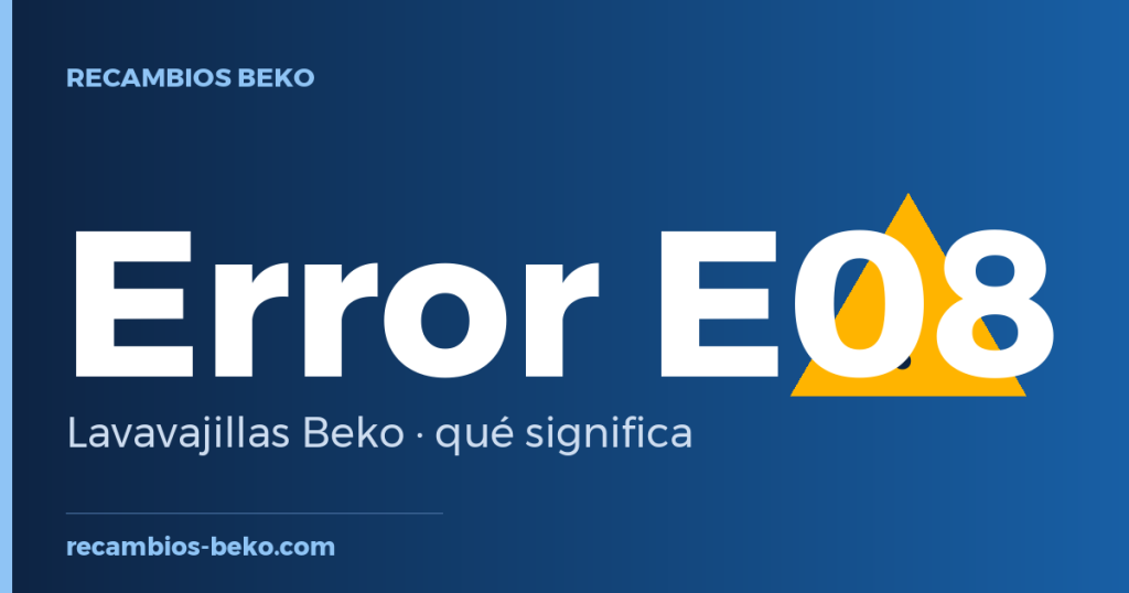 Error E08 en lavavajillas Beko: qué significa y solución