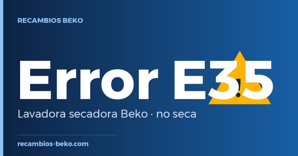 Error E35 en lavadora secadora Beko: qué significa y solución
